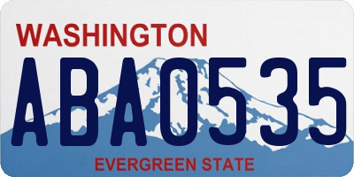 WA license plate ABA0535