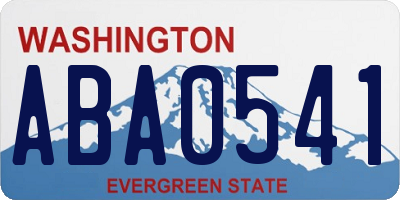 WA license plate ABA0541