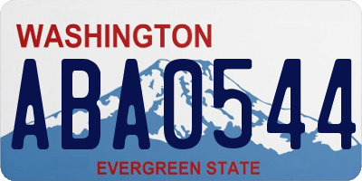 WA license plate ABA0544