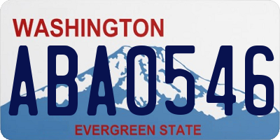 WA license plate ABA0546
