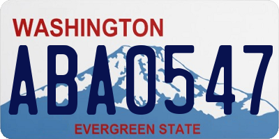 WA license plate ABA0547