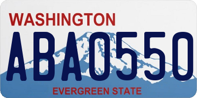 WA license plate ABA0550