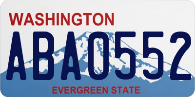 WA license plate ABA0552