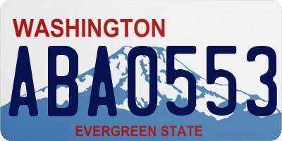 WA license plate ABA0553