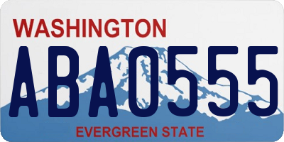 WA license plate ABA0555