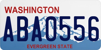 WA license plate ABA0556
