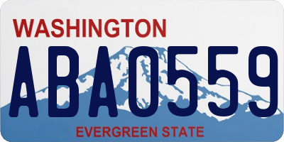 WA license plate ABA0559