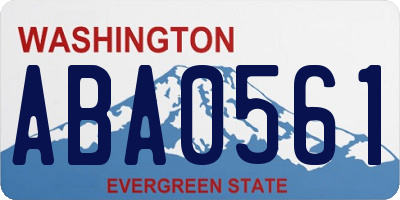 WA license plate ABA0561
