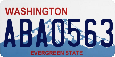 WA license plate ABA0563