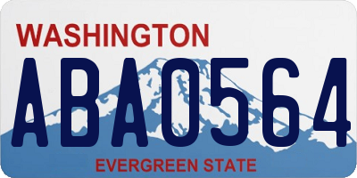 WA license plate ABA0564