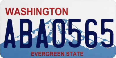 WA license plate ABA0565