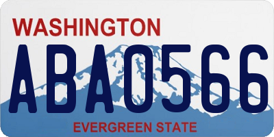 WA license plate ABA0566