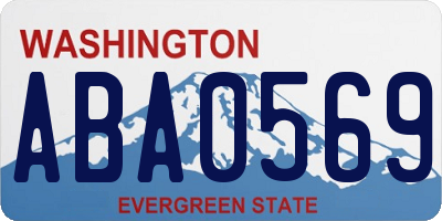 WA license plate ABA0569