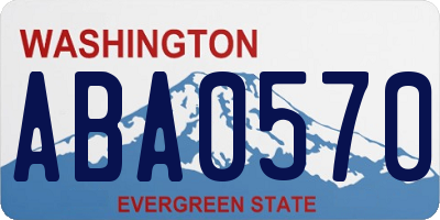 WA license plate ABA0570