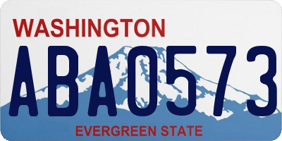 WA license plate ABA0573