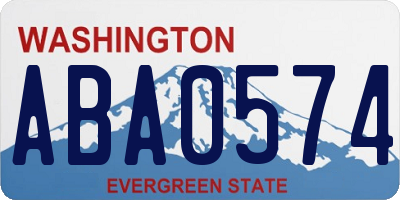 WA license plate ABA0574