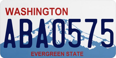 WA license plate ABA0575