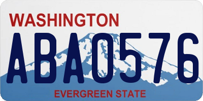 WA license plate ABA0576