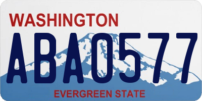 WA license plate ABA0577