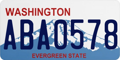 WA license plate ABA0578