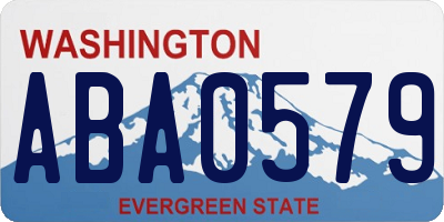WA license plate ABA0579