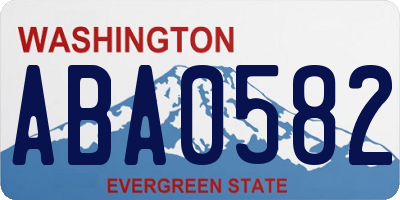 WA license plate ABA0582