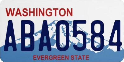 WA license plate ABA0584