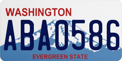 WA license plate ABA0586