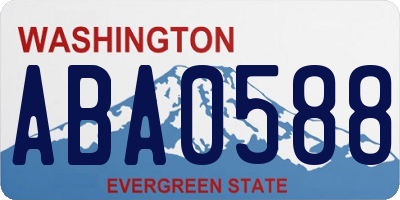 WA license plate ABA0588