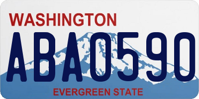 WA license plate ABA0590