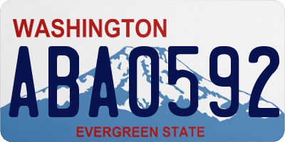 WA license plate ABA0592