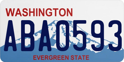 WA license plate ABA0593
