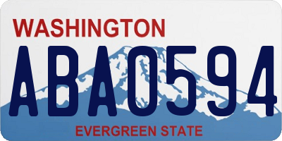 WA license plate ABA0594