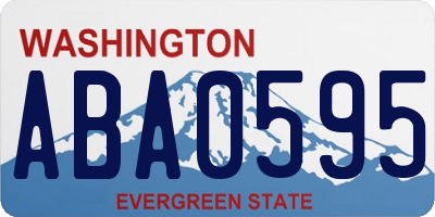 WA license plate ABA0595