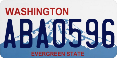 WA license plate ABA0596