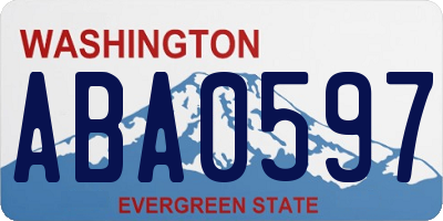 WA license plate ABA0597