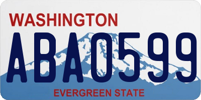 WA license plate ABA0599