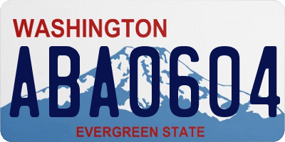 WA license plate ABA0604