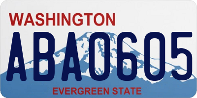 WA license plate ABA0605