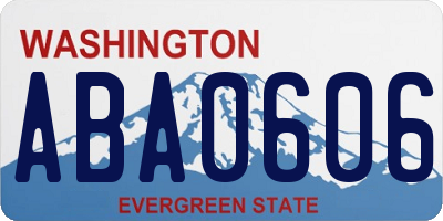 WA license plate ABA0606