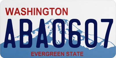 WA license plate ABA0607