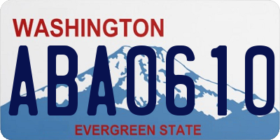 WA license plate ABA0610