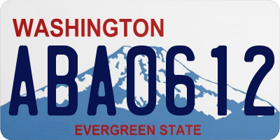 WA license plate ABA0612