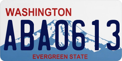 WA license plate ABA0613
