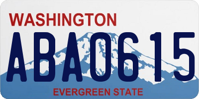 WA license plate ABA0615