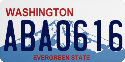 WA license plate ABA0616