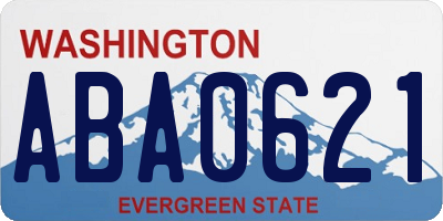 WA license plate ABA0621