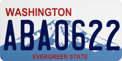 WA license plate ABA0622
