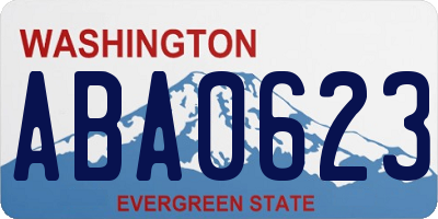 WA license plate ABA0623