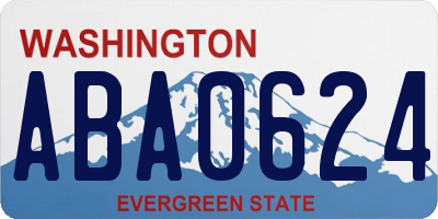 WA license plate ABA0624